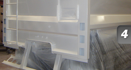 Undercoated and top-coated with quality 2 pak paints including a high wear resistant paint to any required wear areas.